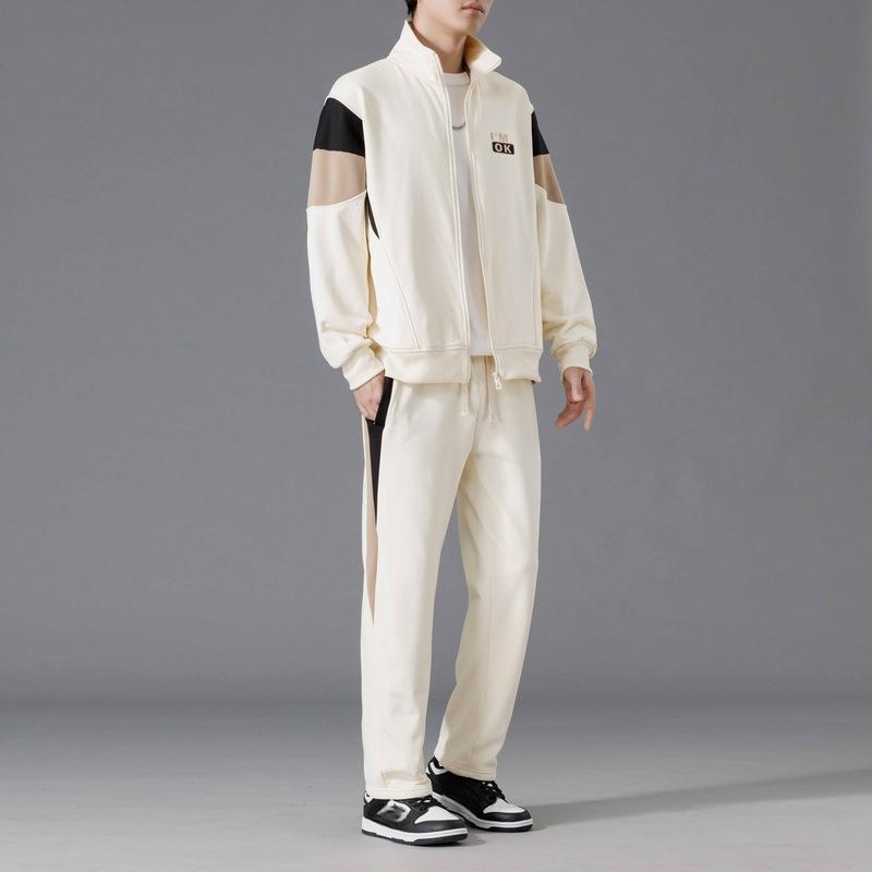 Men's Spring and Autumn Casual Sports Fashion Suit Men's Jacket + Trousers 2-piece Suit Hip Hop Streetwear Sports Suit Korean Style