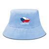 Bucket Hat With Czech Map Flag Print , Patriotic Fisherman Hat Lightweight Hip Hop Wide Brim Fishing Hat
