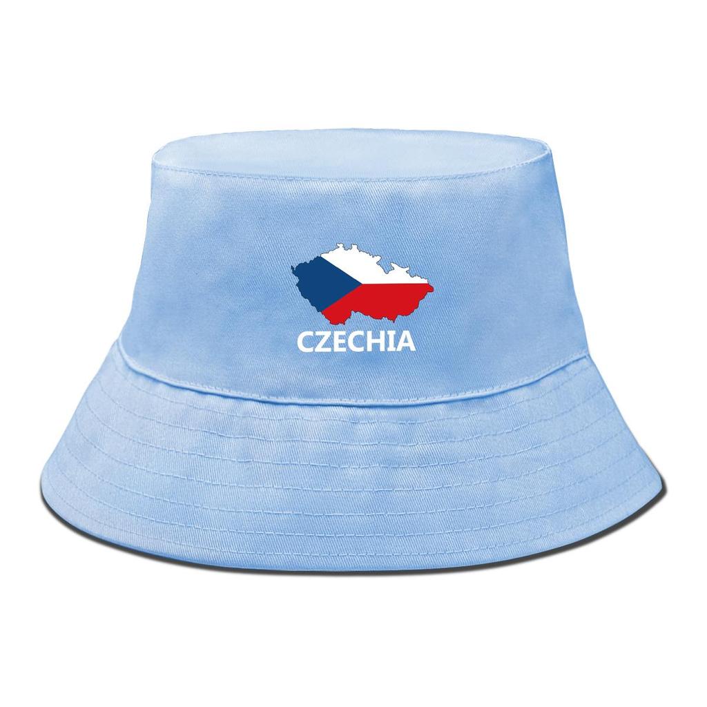 Bucket Hat With Czech Map Flag Print , Patriotic Fisherman Hat Lightweight Hip Hop Wide Brim Fishing Hat