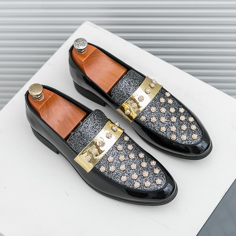 Fashion Punk Style Pu Leather Mens Casual Shoes Stylish New Arrival Men Loafers Street Style Moccasins Breathable Slip on Driving Shoes