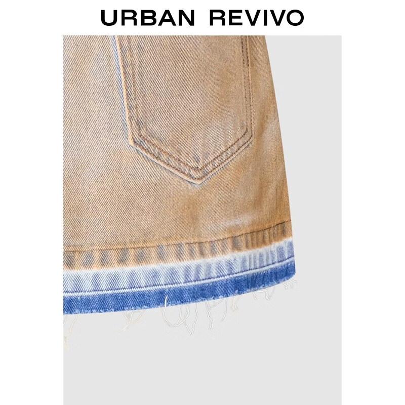 UR 2025 Women's Retro Washed Denim Mini Skirt