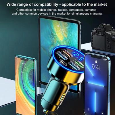 4 Port USB 250W Fast Charging Adapter Car Charger Lighter Type C PD for iPhone Huawei Xiaomi Samsung Car Phone Charger