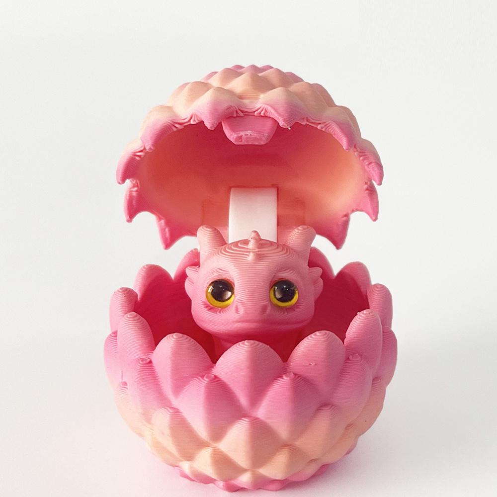 

Декоративное украшение, напечатанное на 3D-принтере, Яйцо дракона с маленьким дракончиком внутри, Подходит для мебели и настольного домашнего декора на Рождество розовый