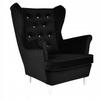 Diana Scandinavian Family Mebl Wing Chair, Black Velvet, Velvet, Velvet