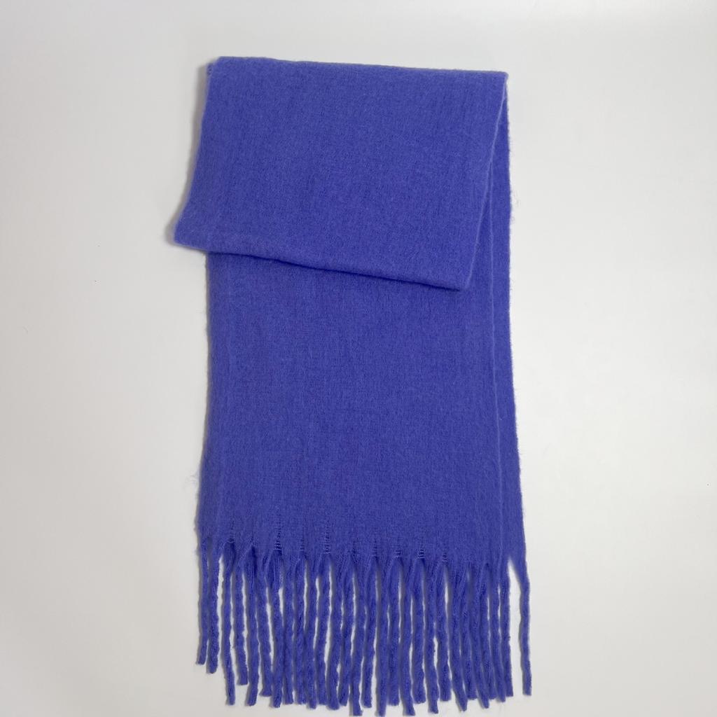 Versatile mohair solid color scarf women's winter thickening simple warmth enlarged shawl scarf