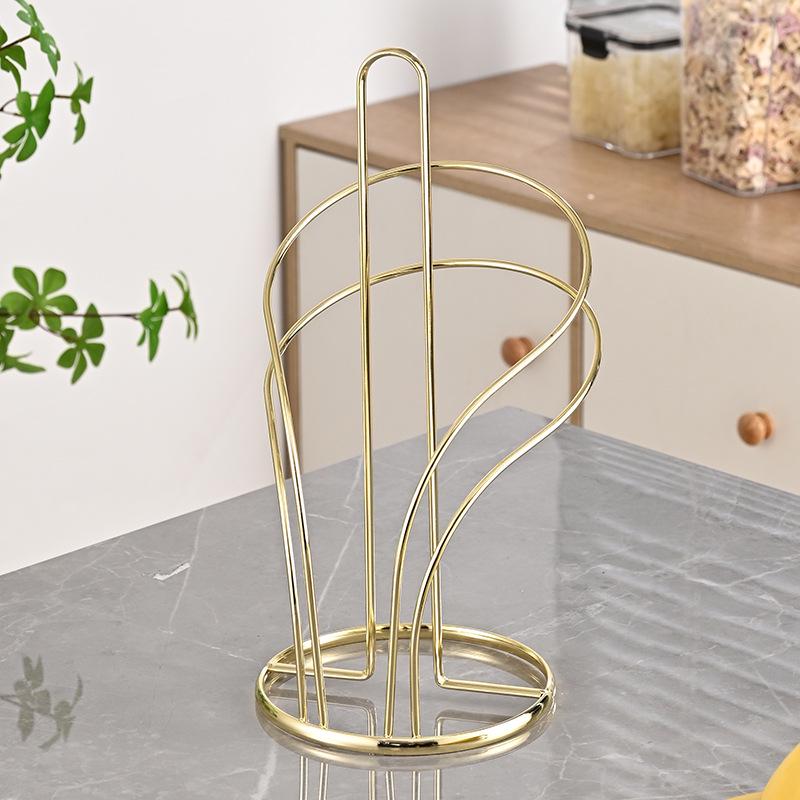 Nordic Metal Vertical Paper Towel Holder, Punch-Free Desktop Roll Holder, Dining Table Napkin Organizer