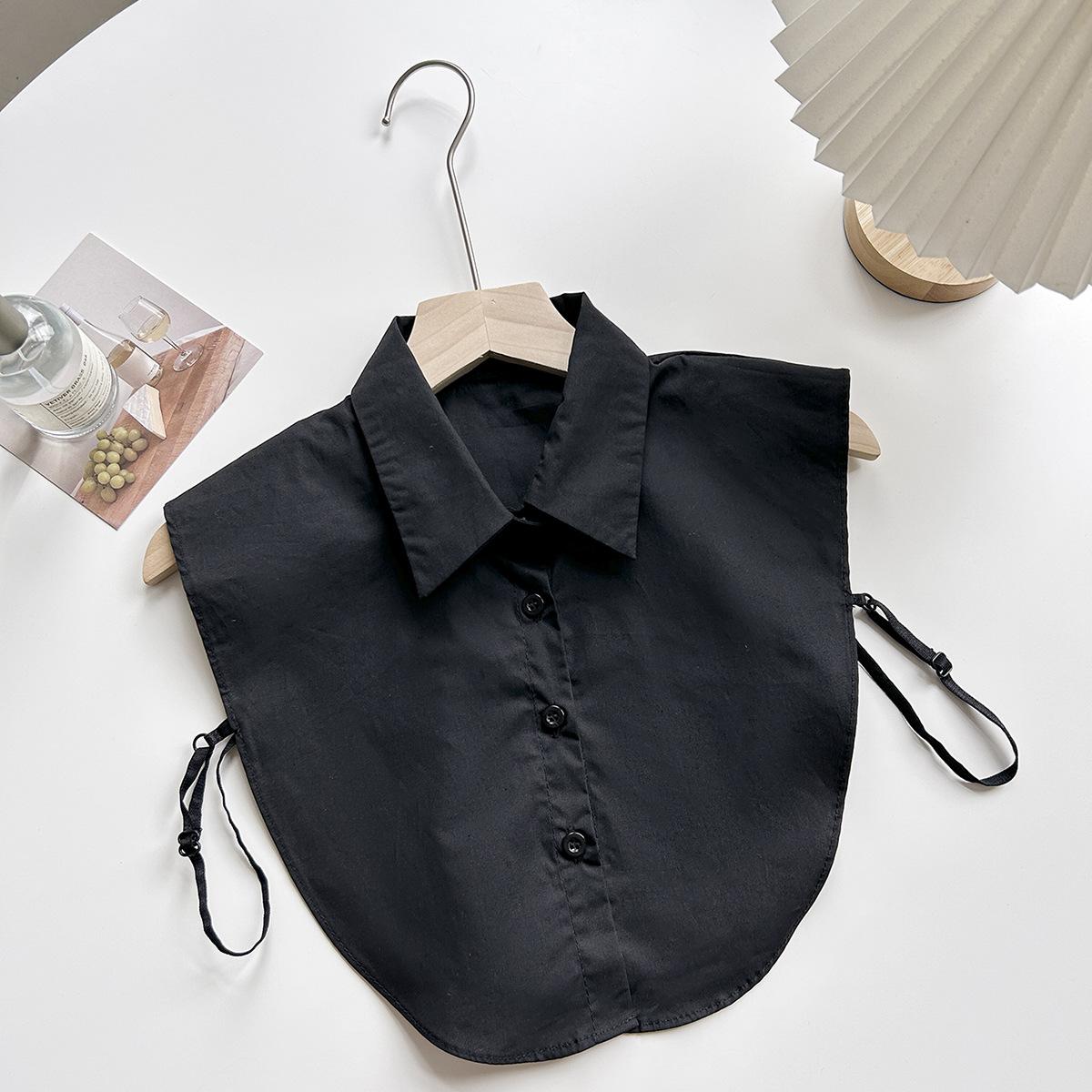 

Поддельный воротник цвета макарон, воротник рубашки, универсальный модный воротник плюс ретро-стиле для тети. чёрный