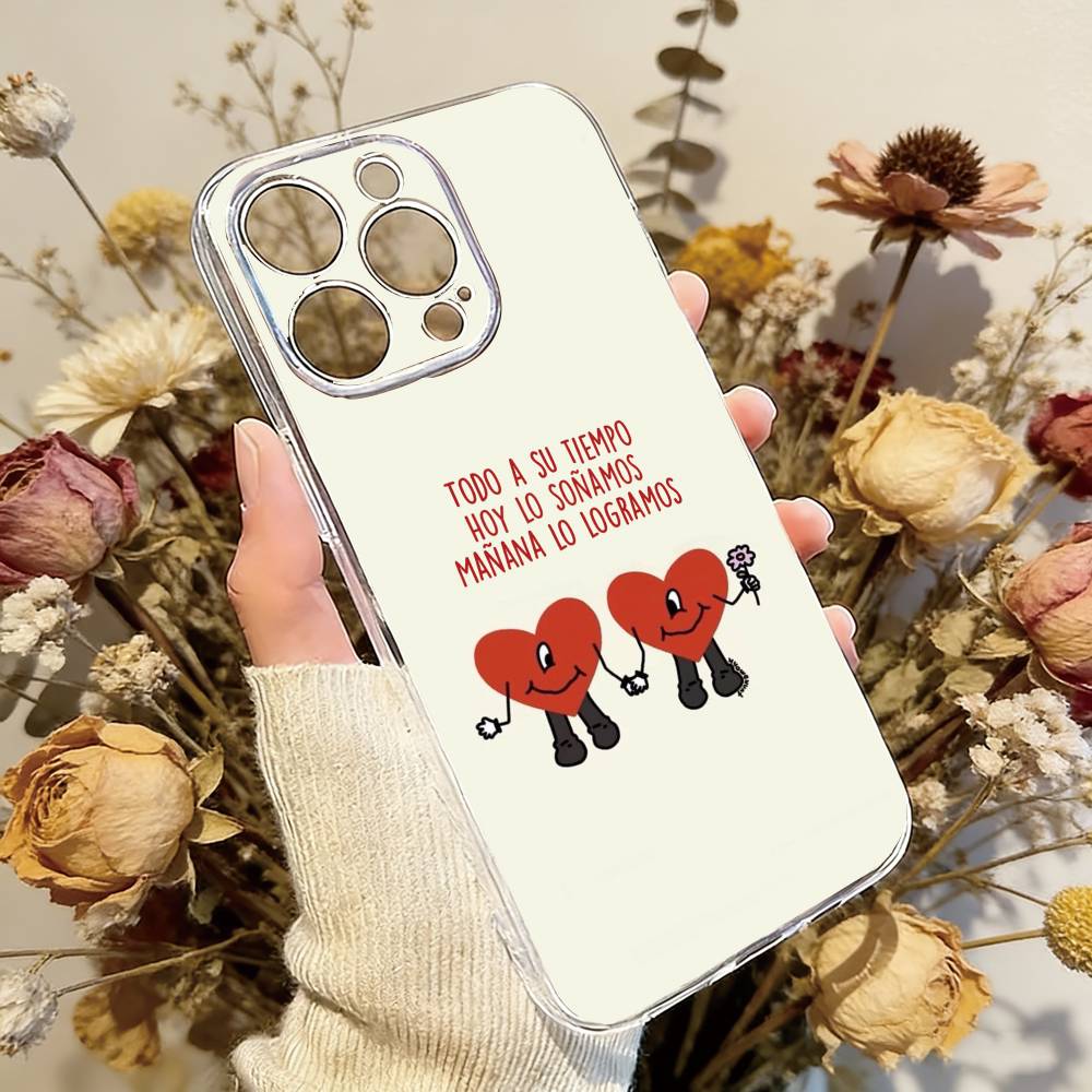 Bad B-bunny F-fondo Phone Case Transparent Silicone Soft For iPhone 17 16 15 14 13 12 11 Mini Pro Max Plus