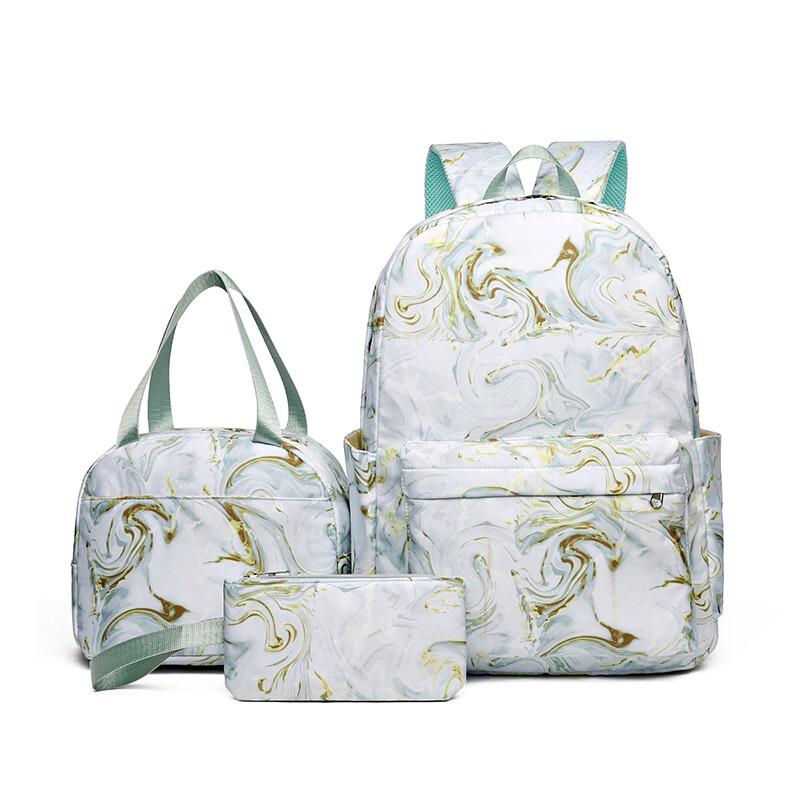 Black Tie-dye 3-Piece Student Backpack Set