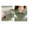 Women's Olive Green Stripe Knit Sweater Polo Collar Long Sleeve Loose Fit Casual Top