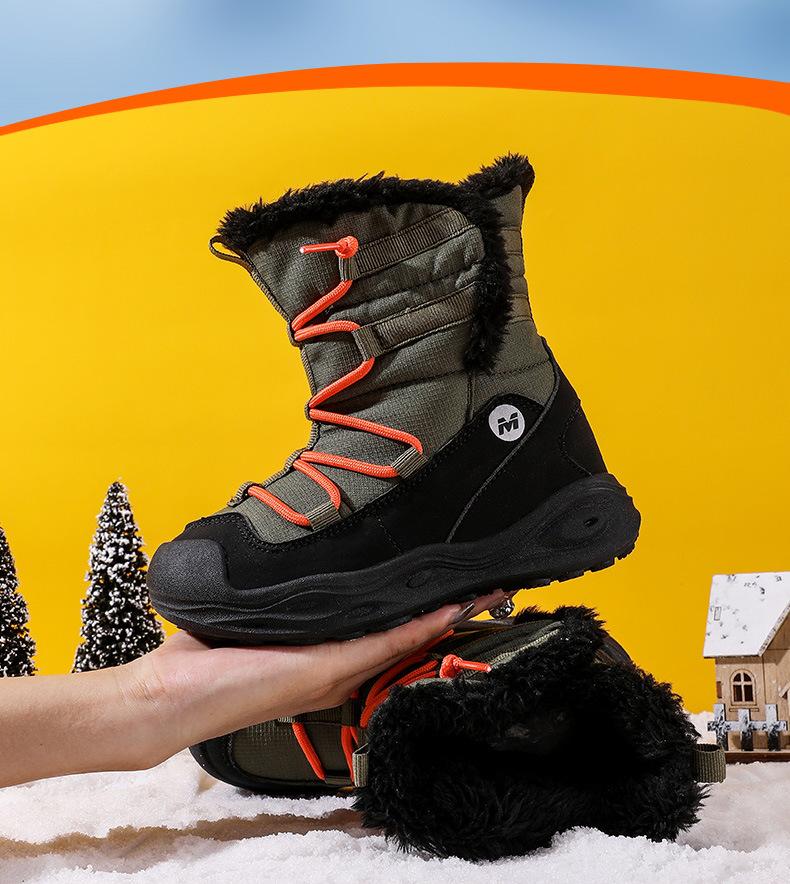 Zimowe buty śniegowce dla dzieci - Wyściełane aksamitem, Grube, Ciepłe, Antypoślizgowe dla Chłopców i Dziewczynek