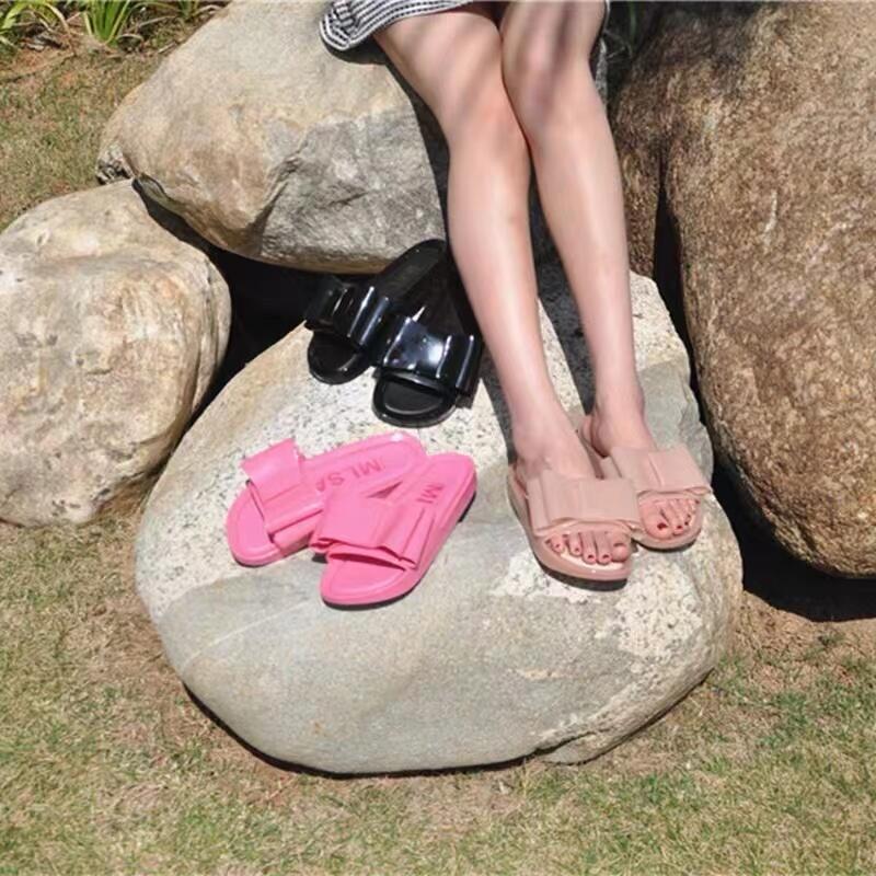 Melissa 2025 Women's Bow Flat Beach Sandals - New Summer Flip Flops