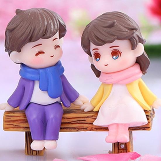 Ornement de Couple Miniature pratique, Anti-décoloration, fabrication exquise, disposition de la scène