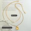 European Double-Layer Freshwater Pearl Pendant Necklace for Women, Gold-Plated Clavicle Design, P831