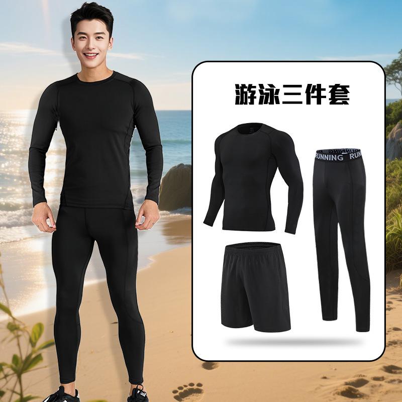 Herren Badehose Neoprenanzug Anzug Sonnenschutz Langarm Hose Ganzkörper Quallenanzug Schwimmen Surfen Schnorcheln Geteilter Badeanzug