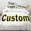 100% Pure Cotton Personalized Gift Bedding Set 3Pcs - Valentine/Wedding/Christmas Custom Print