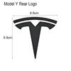 Car Sticker Tesla 2Pcs 3D ABS Black Chrome Red Carbon Car Front Hood Emblem Rear Trunk Badge Sticker For Tesla 3 Y Decals Access