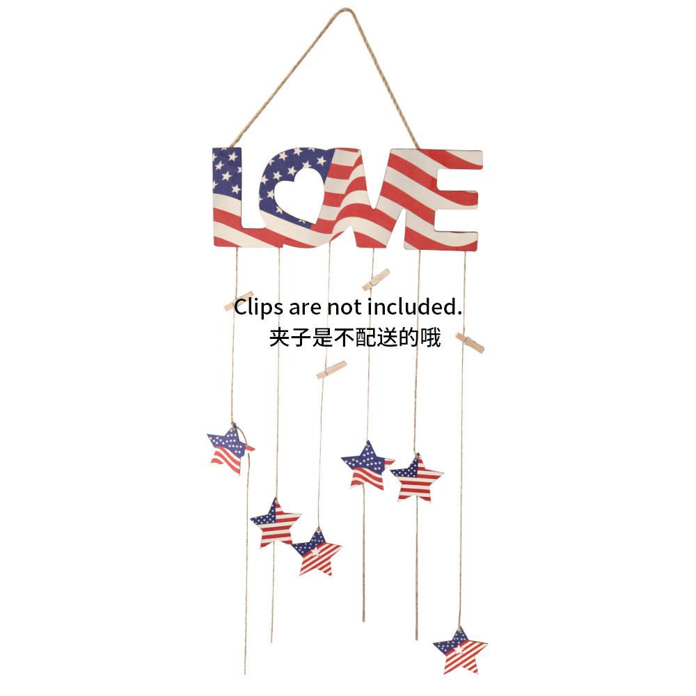 Rustic Heart Shaped Wooden Independence Day Decor With American Flag Motif For Events Holiday