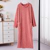 Women's Flannel Nightgown Fuzzy Plush Warm Crewneck Sleepwear Loose Winter Pullover Nightdress with Pockets