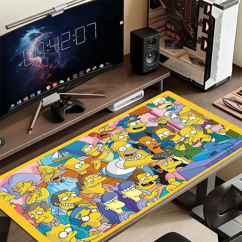 The Simpsons Poster Mouse Pad, Large Gaming Desk Mat, Non-slip XXL Mousepad for Laptop & Tablet, Mini PC Playmat with Stitched Edges