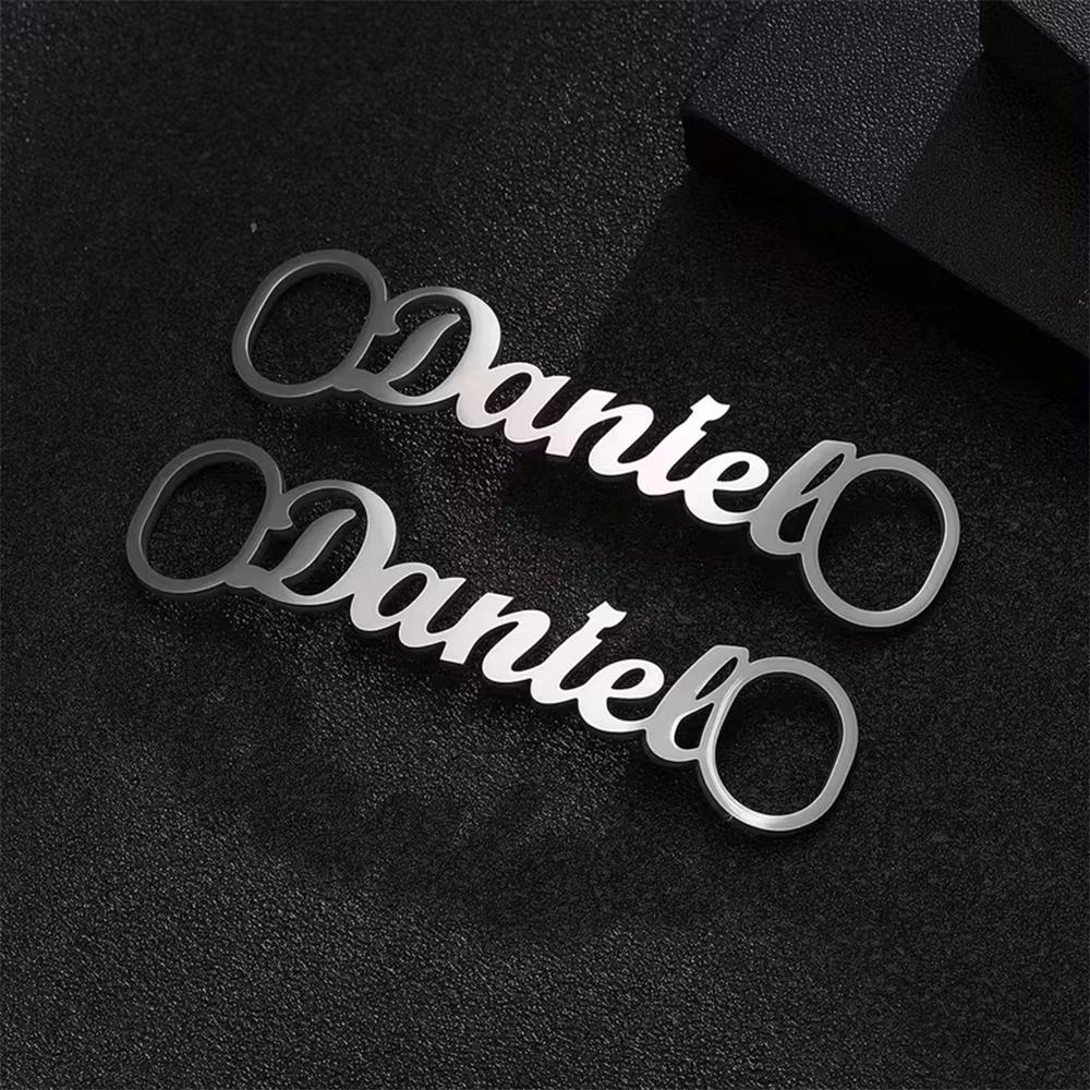 Custom One Pair Name Logo Shoe Buckle Men Women Stainless Steel Personalized Nameplate Shoe-Buckle Accessories Jewelry Gift