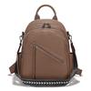 Zency Women's Medium Genuine Leather Backpack with Roomy Zip Pockets