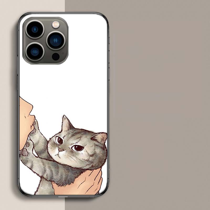 Kiss Cat Cute Kitten Cartoon Phone Case For Apple Iphone 16E 16 17 Pro Max Air 15 Pro 14 Plus 12 13 Mini Cover Cute Fund