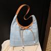 Trendy New Style Fashionable Casual Style Star Denim Underarm Tote Bag Versatile Commuter Light Shoulder Bag