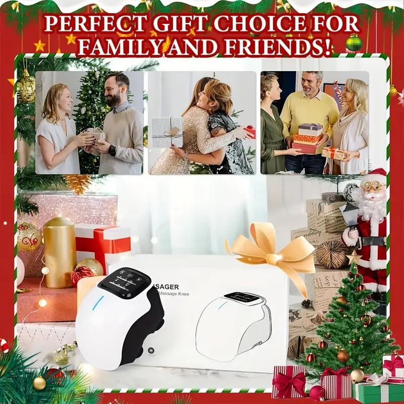 2026 New Cordless Knee Massager with Heat and Vibration, Portable Knee Massager with Large LED Screen, Adjustable Temperature, Comfort Pe