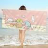 Cartoon Pink Sumikko Gurashi Microfiber Blanket Quick Drying Beach Towels Oversized Printing Super Absorbent Pool Towel Blanket
