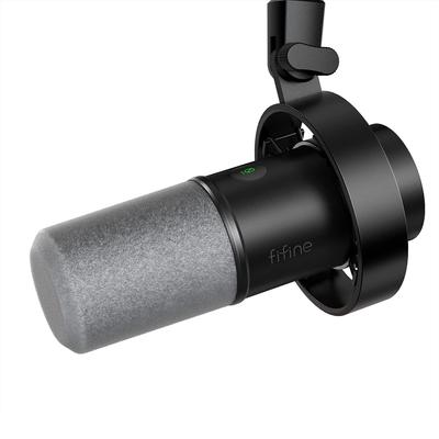 FIFINE USBXLR Podcast Microphone, Dynamic Microphone with Cardioid Pattern, Unidirectional, USB-C To USB-A Cable Included, XLR Connector, Compatible