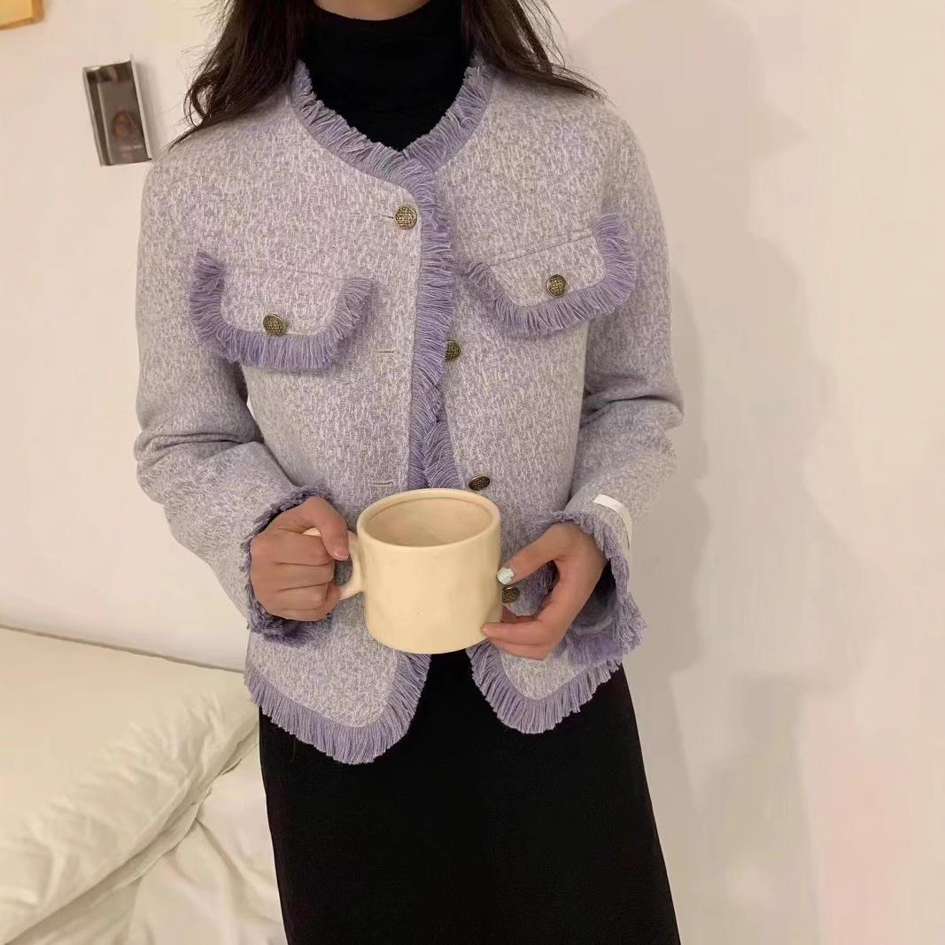 

Xiaoxiangfeng Круглый вырез Осенне-зимнее универсальное женское шерстяное пальто M