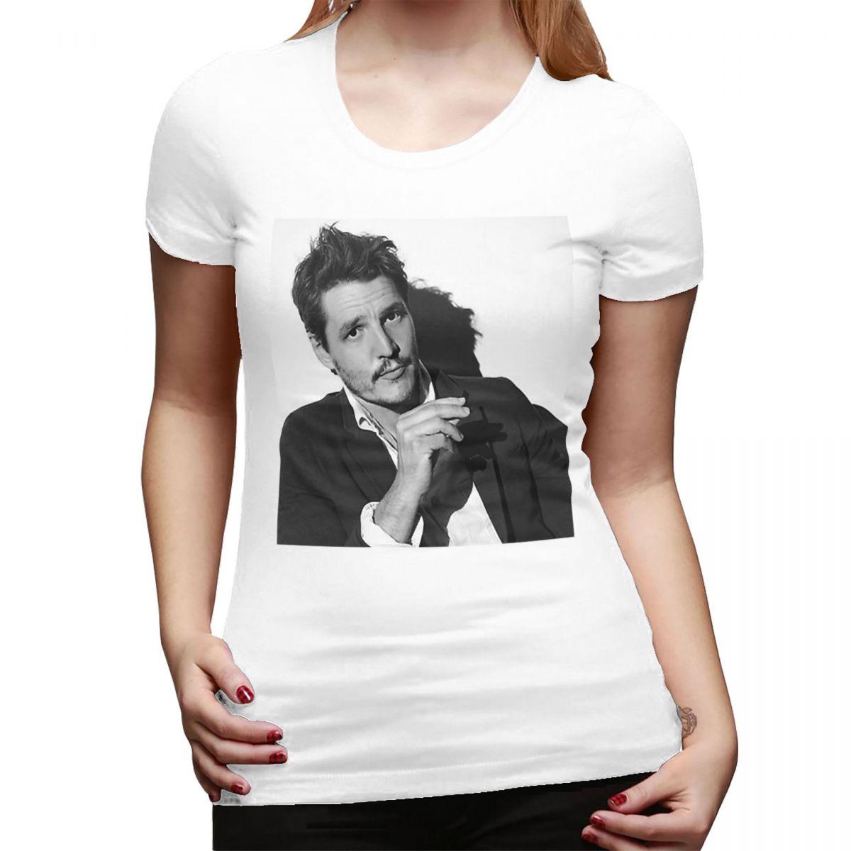 

Pedro Pascal Sacred Heart TShirt for Women Crew Neck Streetwear T Shirts Womens Tees Short Summer Clothes Tops S