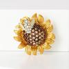 Trendy Rhinestones Sunflowers Brooches for Women Unisex Flowers Pins Badges Office Party Backpack Gifts Jewelry Accessories