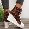 Foreign Trade Large Size Slope Heel High Top Canvas Shoes Women's Summer New Fashion Versatile Thick Sole Heightening Casual Shoes Spot