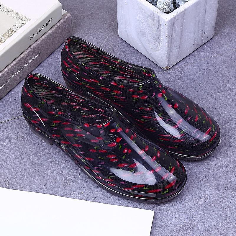 Low Tube Spring and Autumn Rain Shoes Women's Non-slip Water Shoes Short Tube Water Boots Low Tube Low Top Work Rain Boots