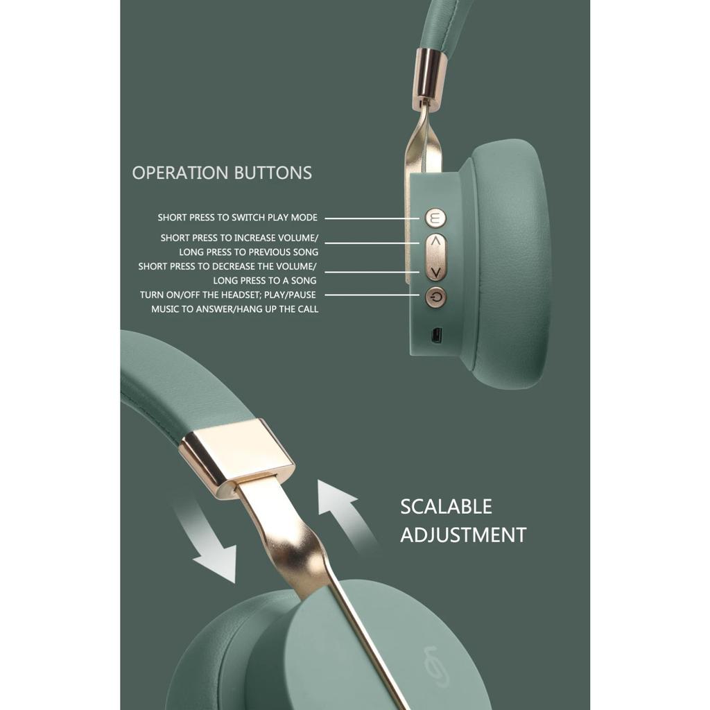 HiFi Stereo Wireless Bluetooth Headphones Music Sport Gamer Headsets for Laptops Noise Reduction Earphones In Mic Support TF/FM