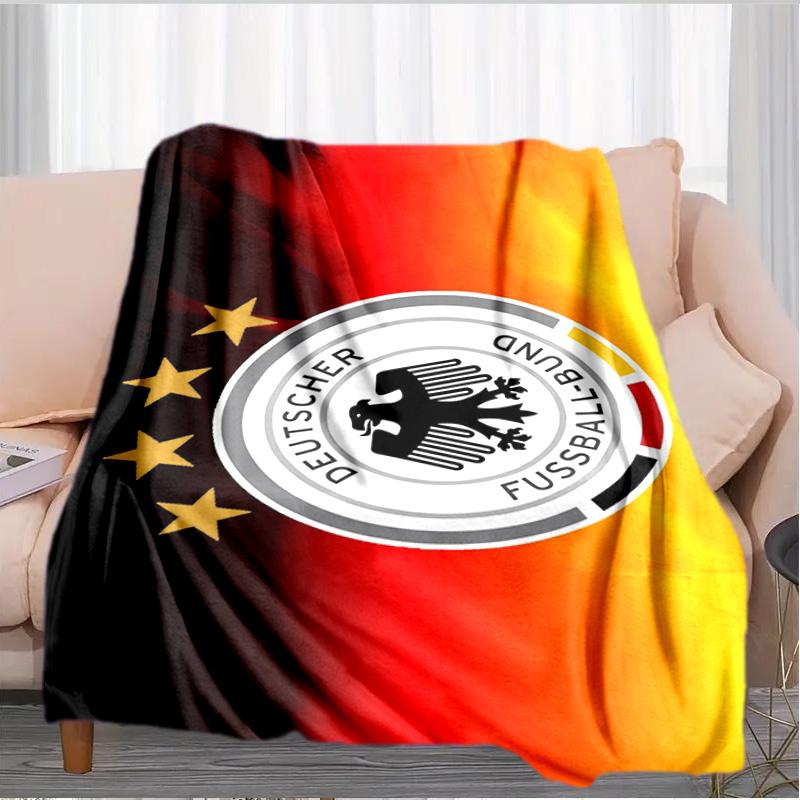 Germany Football Emblem Printed Throws Blanket Soft Flannel Blankets for Couch Bed Gifts for Men Women Picnic blanket Christmas gifts