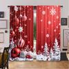 Flat Printing Popular Christmas Curtains Festivewonderland Digital Printed Polyester Drapes Family Party Decoration Use Set Of 2 Made