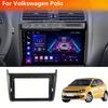 2 DIN 9-Inch Car Stereo Audio Fascia Frame for Volkswagen VW Polo(2011-2016) – DVD Panel Bezel Installation Trim Kit