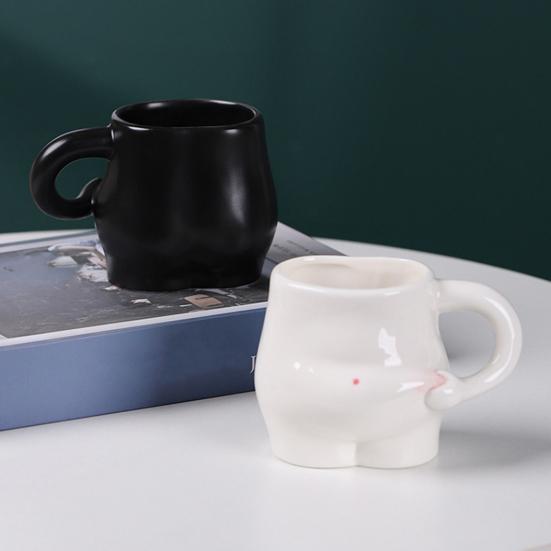 Caneca de café com barriga gorda 320ml Caneca de cerâmica fofa Engraçada feita à mão Café da manhã Xícaras de chá Novidade