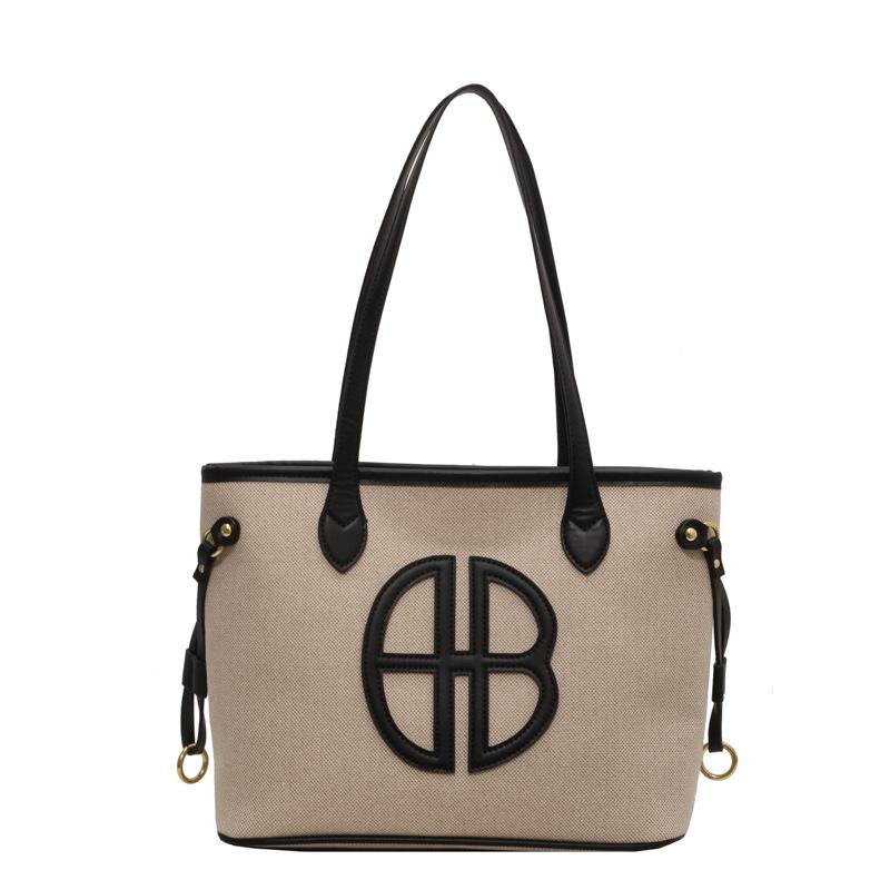 Geantă de damă din pânză de capacitate mare 2025 nouă geantă tote de umăr casual versatilă geantă de mână pentru navetă de lucru