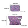 Portable Flower Pattern Makeup Bag Large Capacity Zipper Closure Cosmetic Storage Pouch Cosmetic Bag Travel Toiletry Pouch