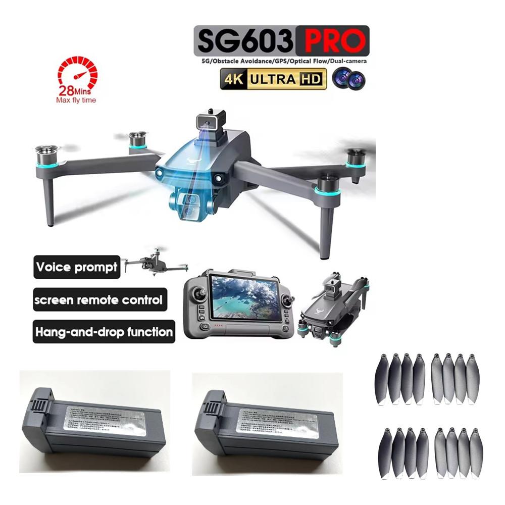 2026 New Brushless Power SG603 PRO Drone Professional 8K HD Quadcopter 4.5-inch LCD RC FPV Infrared Intelligent Obstacle Avoidance UAV Quadcopter Toy