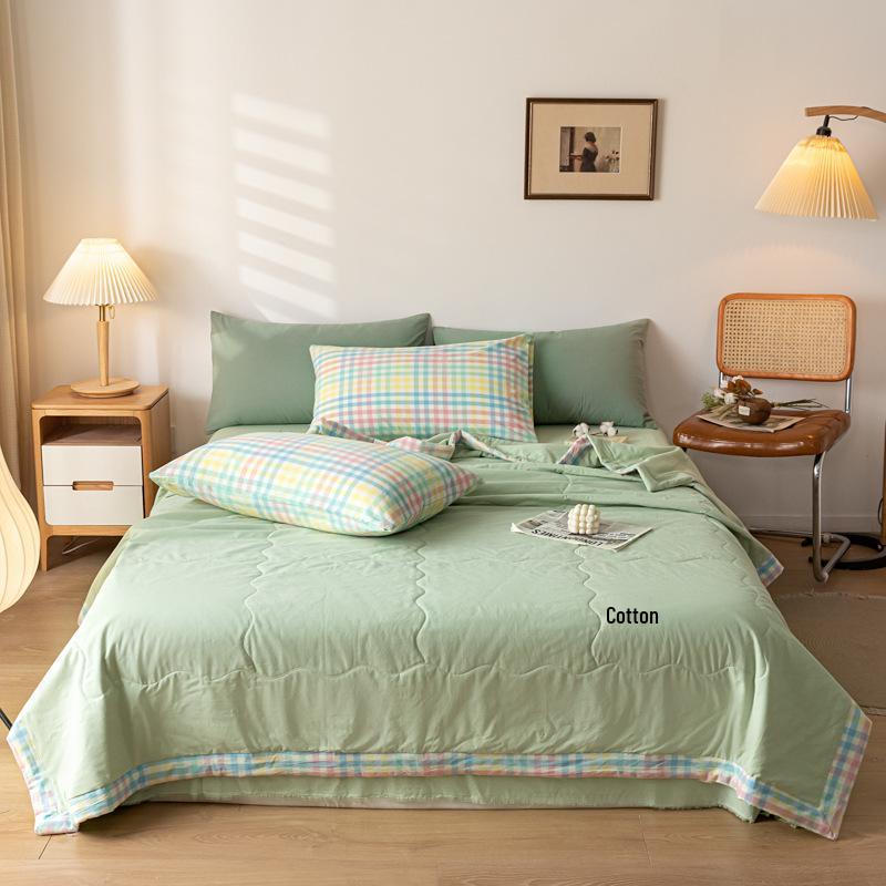 Edredón de Algodón Puro Lavado - Suave, Ligero, Transpirable, Perfecto para el Verano, Disponible en Tamaños Individual y Doble.