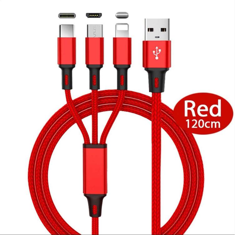 2025 3 In 1 Fast Cable for Mobile Phone Fast Charger MicroUSB Cable Type C Android Charger Cable for lPhoneThree Data Charge Cable