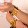 6mm Stainless Steel Zirconia Charm Bangle For Women Gold Color Rhinestone Bracelets