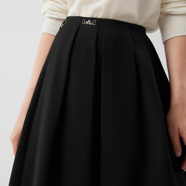 ELLE French Fashion Design Brushed Draped Midi Skirt Loose Elegant A-Line Umbrella Skirt Casual Long Skirt Women skirts L8WRL184
