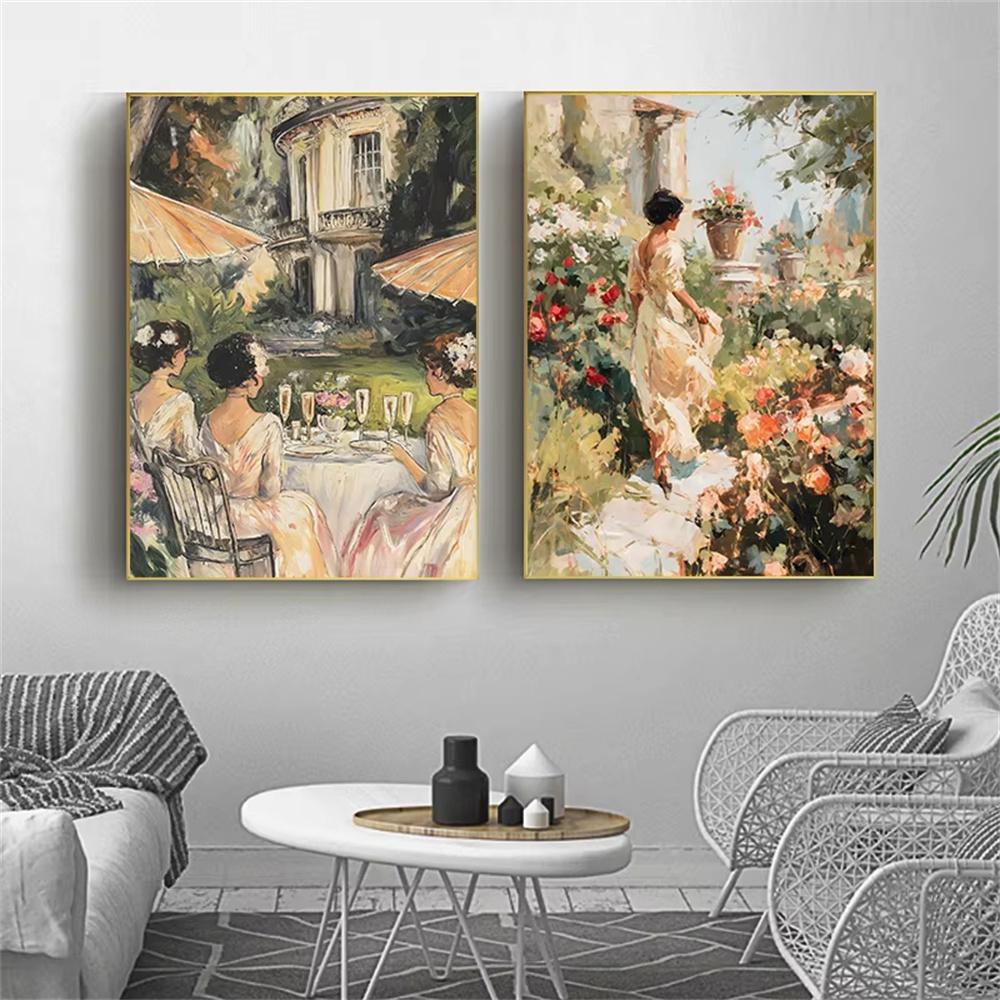 5D Diy Diamond Painting Cross Stitch Embroidery Classic French Manor NobleWoman Full Round Drill Home Decor Wall Art Gift