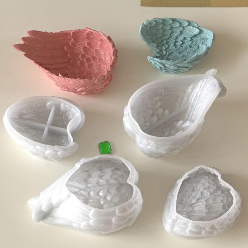 Flexible Silicone Wing Dish Mold For Resin Crafts Jewelry Making Candle Holder Decorative Tray Multi Purpose Mould